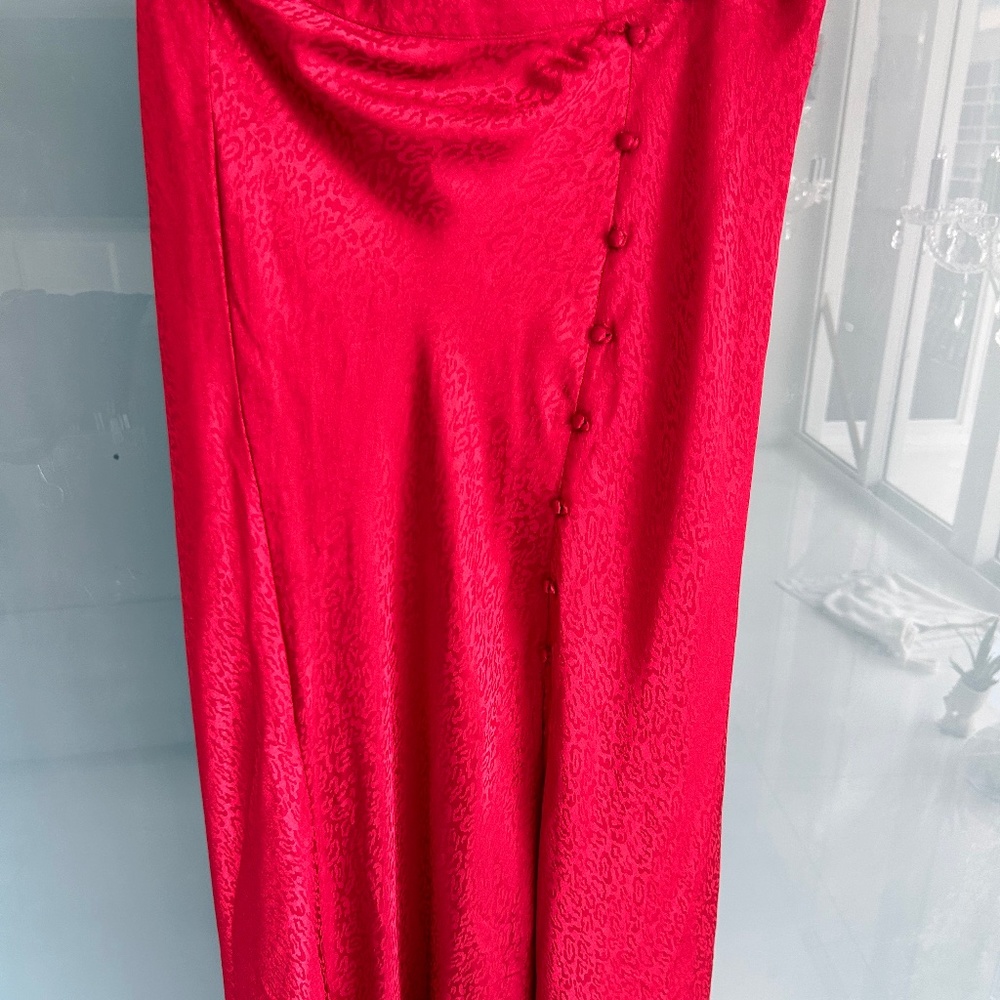New with tags -Red skirt with buttons - M or L